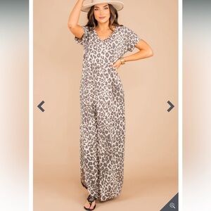 Sweet Love Jen On The Hunt Mocha Brown Leopard Maxi Dress Size S